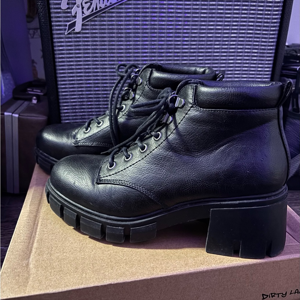 Black Leather Ankle Boots